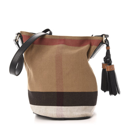 Burberry Canvas Mega Check Mini Ashby Tassel Crossbody Black 3 of 13