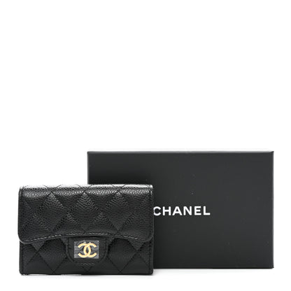 Chanel Caviar Quilted Flap Card Holder Wallet Black 9 of 9