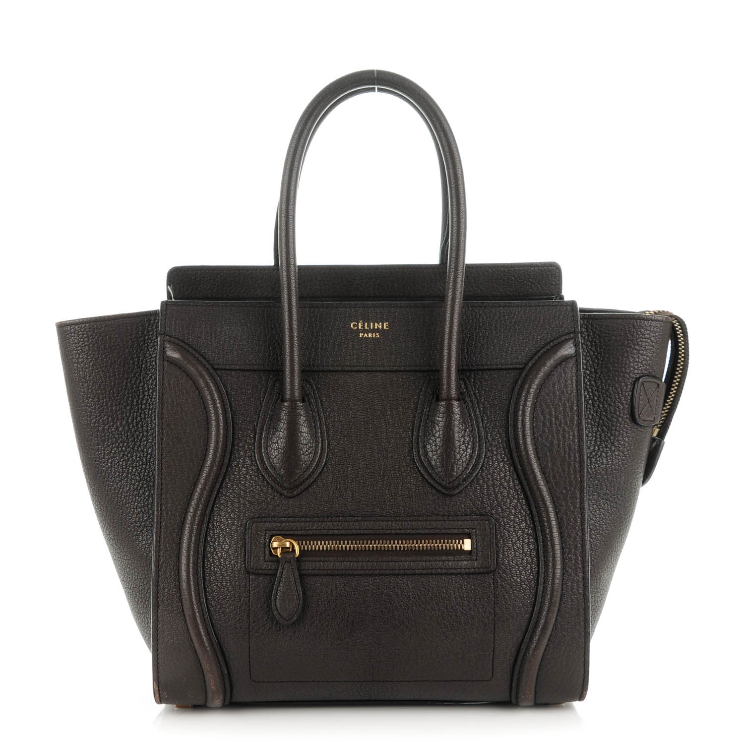 Celine Goatskin Micro Luggage Dark Taupe 1 of 10