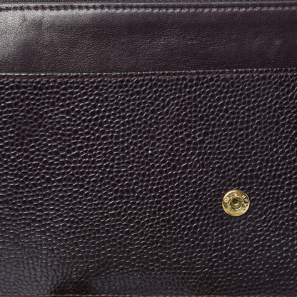 Chanel Caviar Timeless CC Wallet On Chain WOC Burgundy 10 of 14