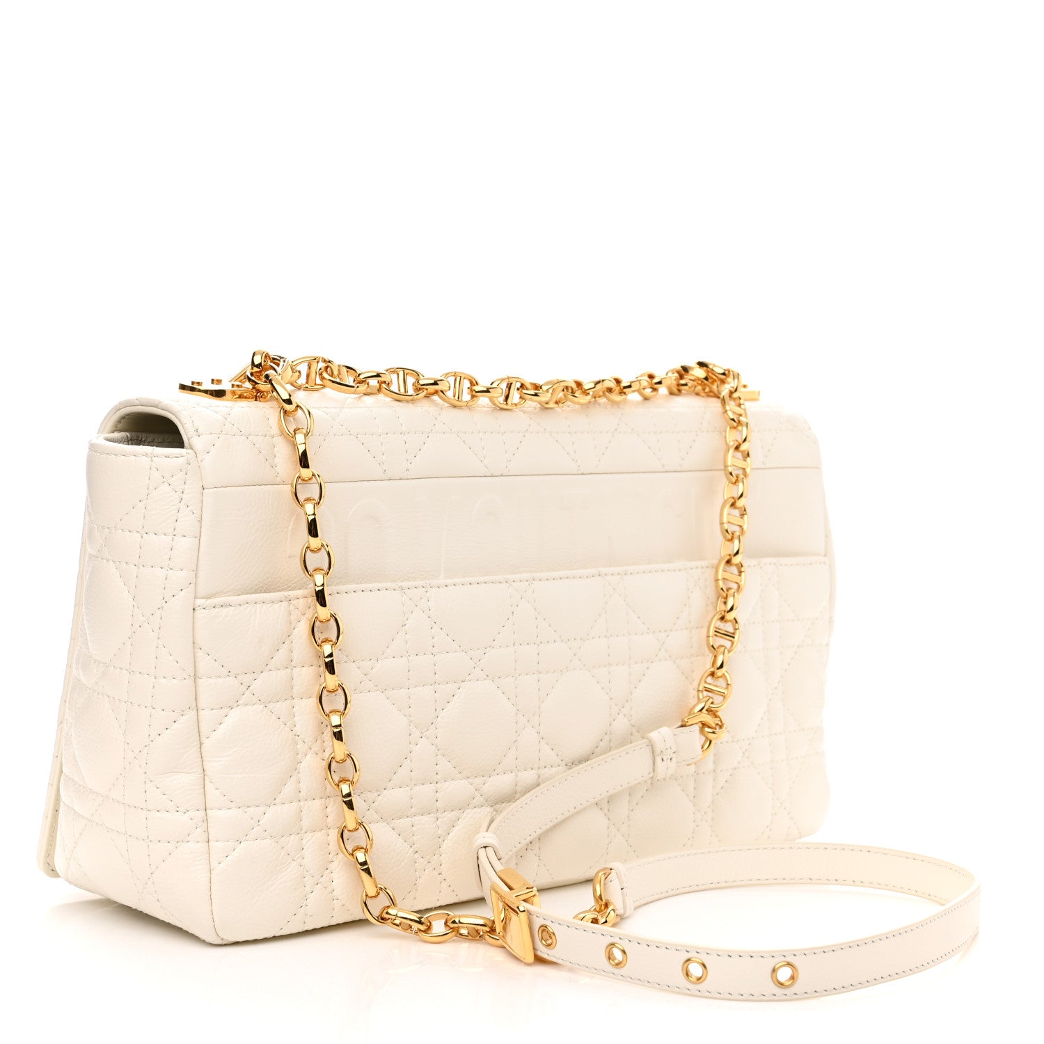 Christian Dior Grained Calfskin Cannage Large Caro Bag Latte 3 of 10