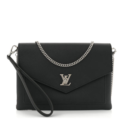 Louis Vuitton Soft Calfskin My Lockme Chain Pochette Black 1 of 10