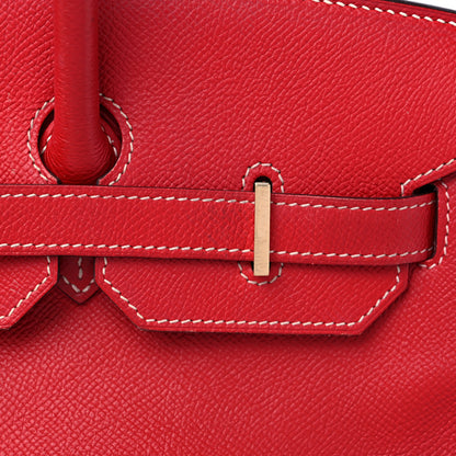 Hermes Epsom Candy Birkin 35 Rouge Casaque Bleu Thalassa 22 of 24