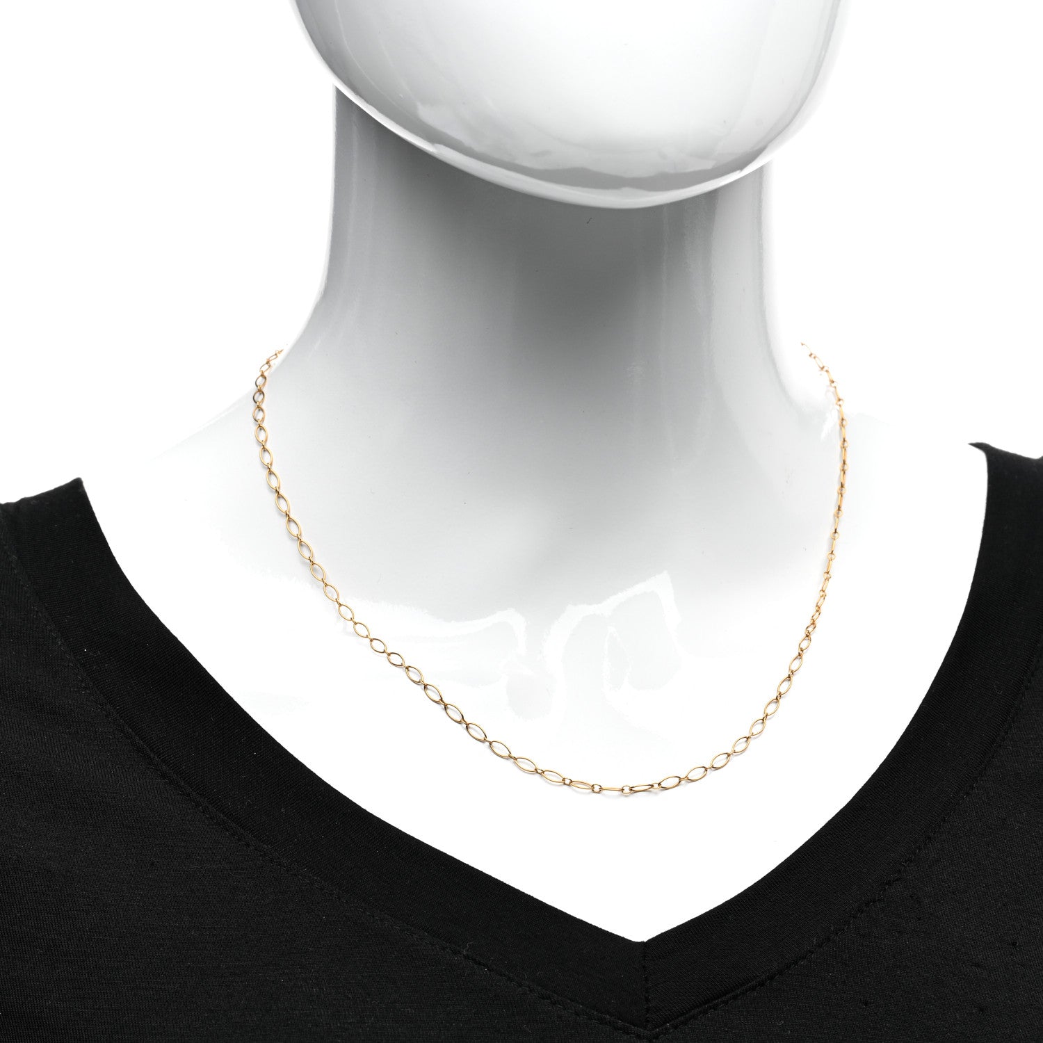 Tiffany 18K Yellow Gold Oval Link Chain Necklace 18" 2 of 4