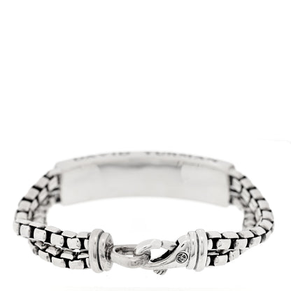 David Yurman Sterling Silver Black Onyx ID Curb Chain Bracelet 2 of 3