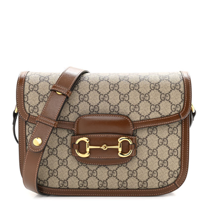 Gucci GG Supreme Monogram Horsebit 1955 Shoulder Bag Beige Brown Sugar 1 of 14