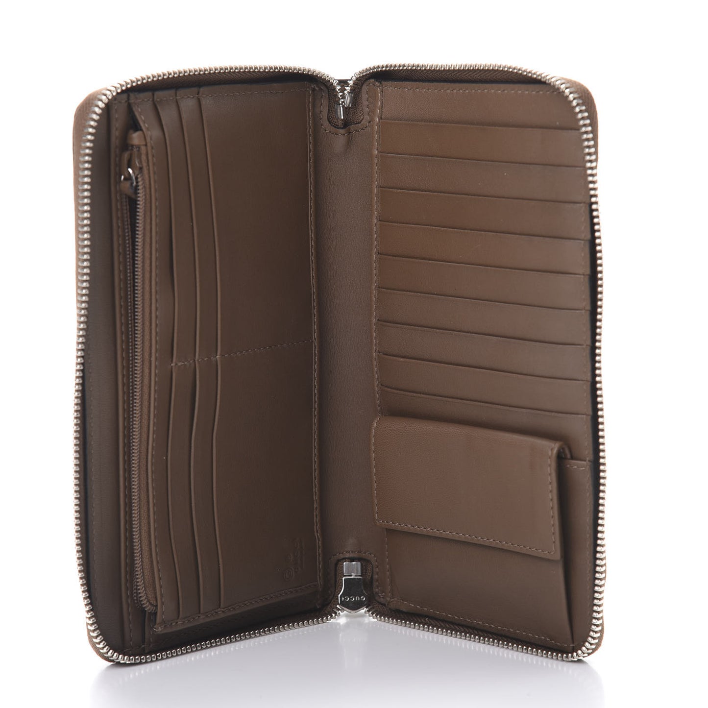 Microguccissima Large Zip Around Organizer Wallet Acero