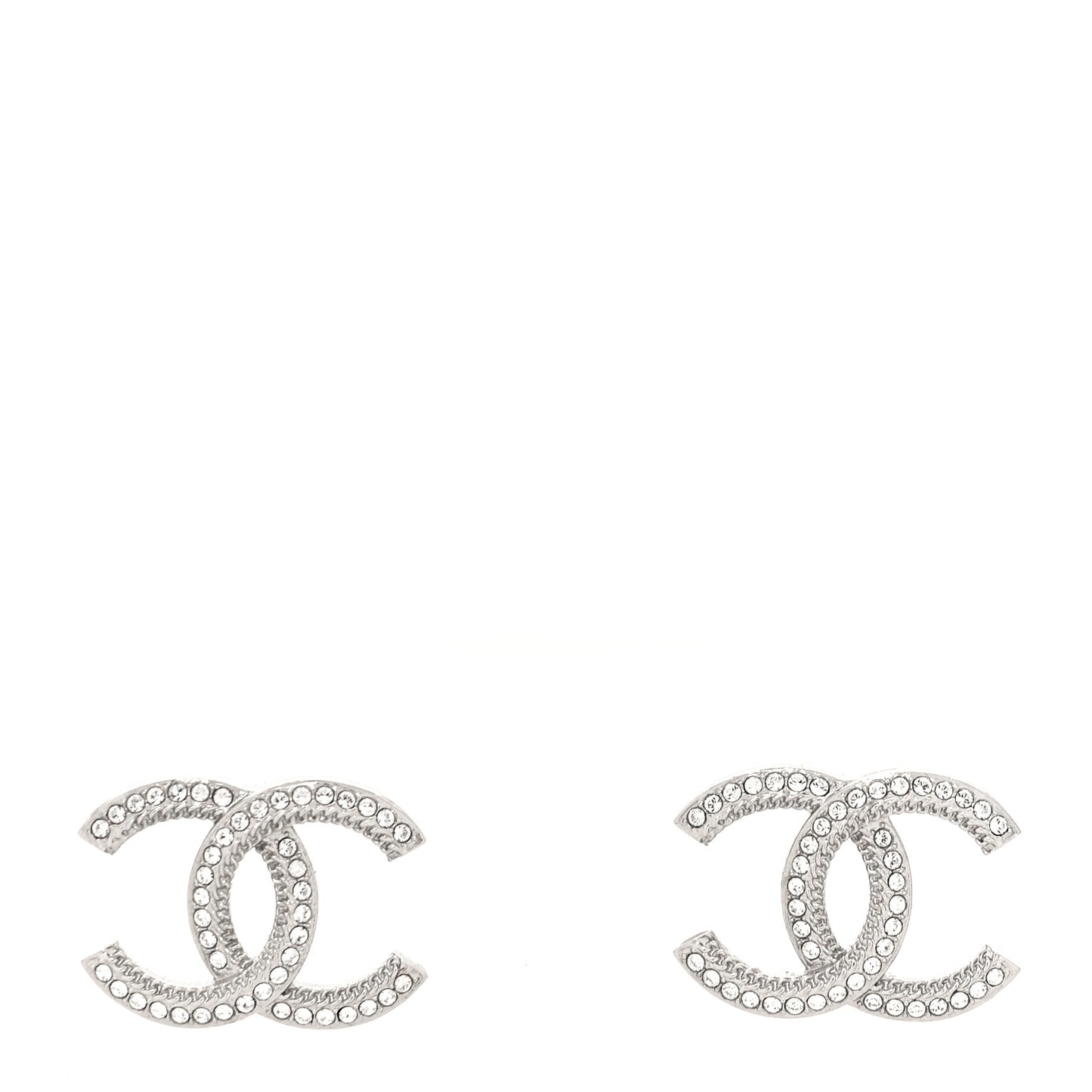 Crystal CC Earrings Silver