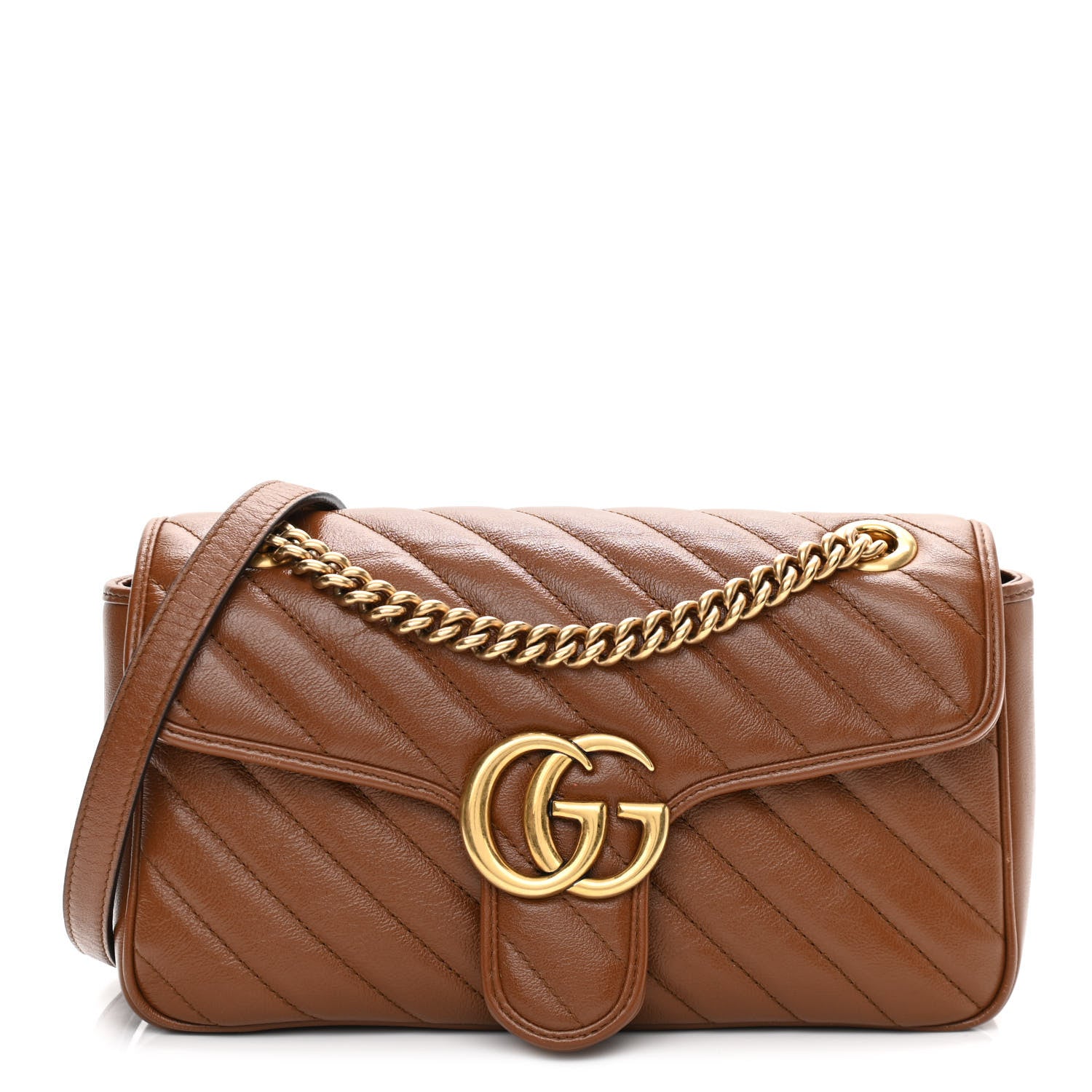 Gucci Azalea Calfskin Matelasse Diagonal Small GG Marmont Shoulder Bag Cuir 1 of 10