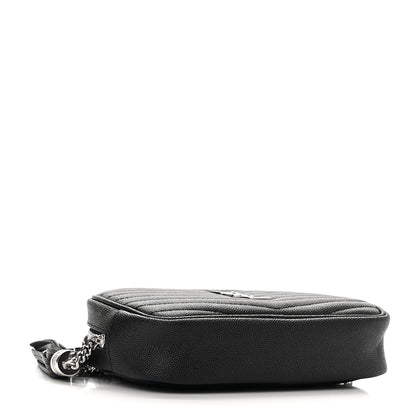 Saint Laurent Grain De Poudre Matelasse Monogram Mini Lou Camera Bag Black 4 of 10