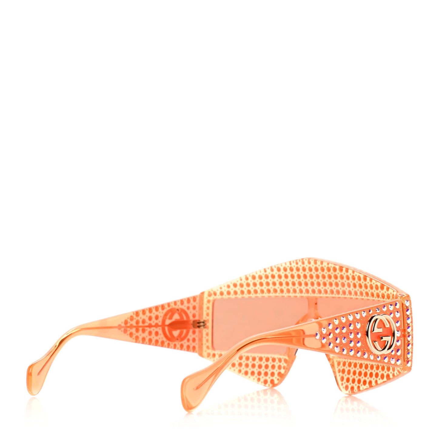 Crystal Rectangular Frame Sunglasses GG0357S Orange