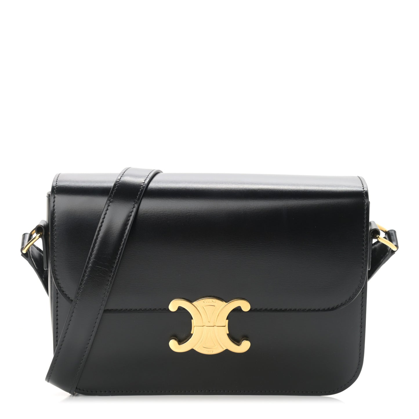 Shiny Calfskin Medium Triomphe Black