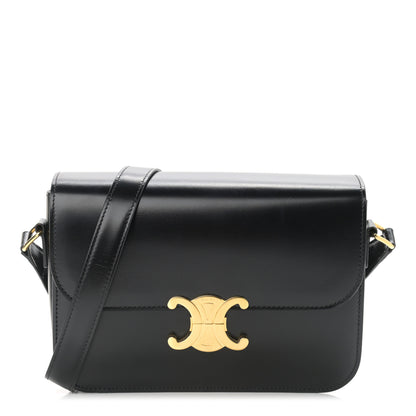 Celine Shiny Calfskin Medium Triomphe Black 1 of 14