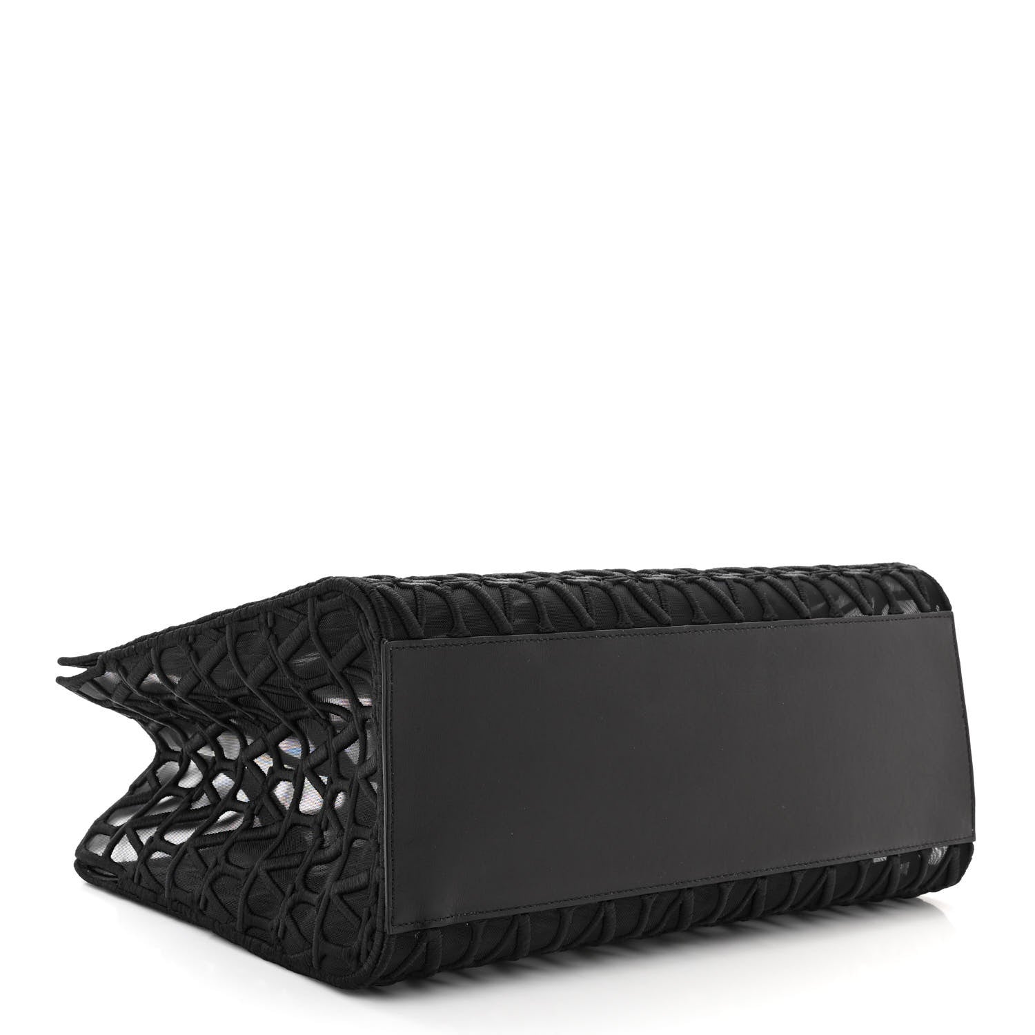 Valentino Garavani Toile Mesh Iconographe Goatskin Le Troisieme Shopping Bag Black 5 of 10