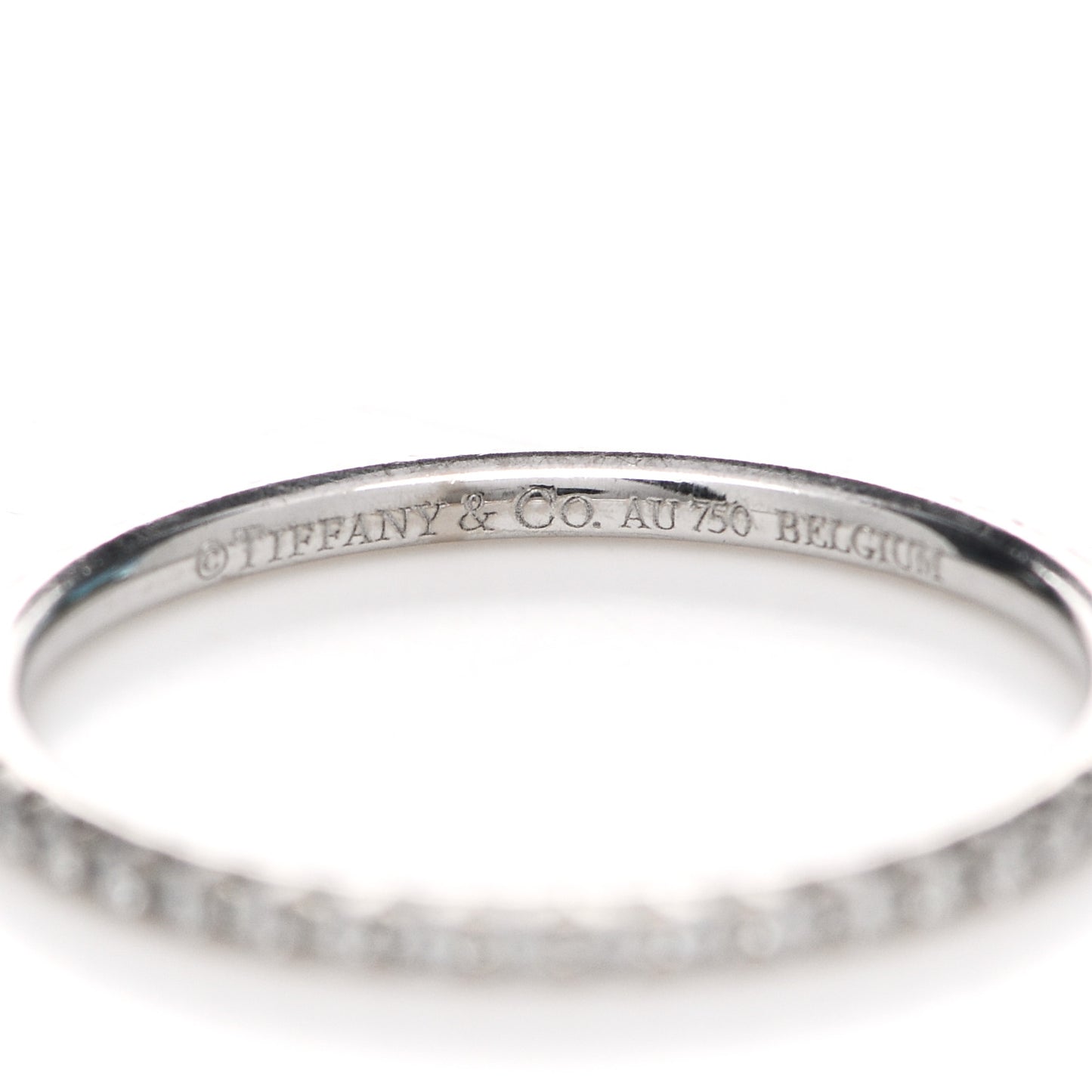 18K White Gold Diamond Metro Band Ring 53 6.5