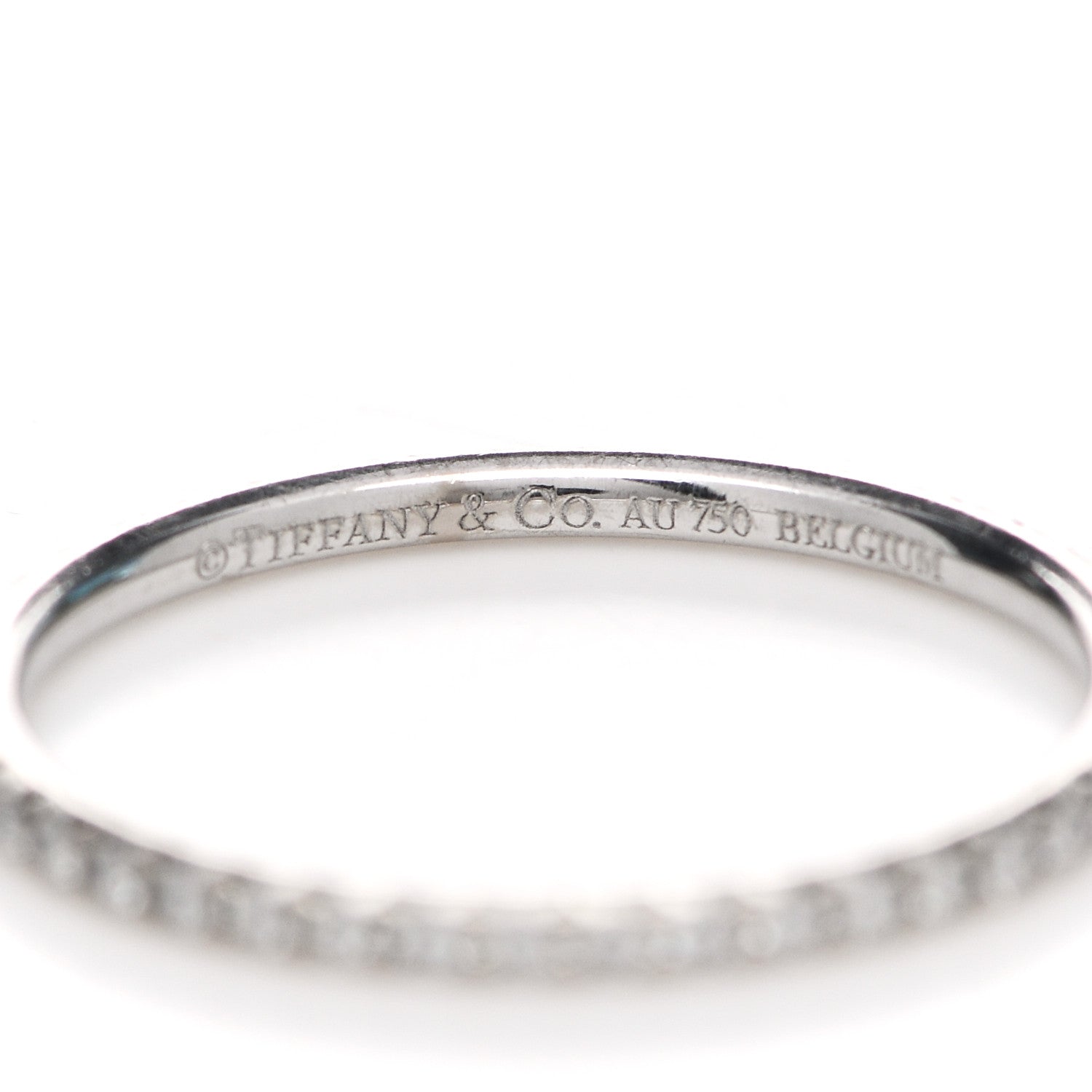 Tiffany 18K White Gold Diamond Metro Band Ring 53 6.5 4 of 5