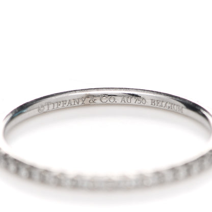 Tiffany 18K White Gold Diamond Metro Band Ring 53 6.5 4 of 5