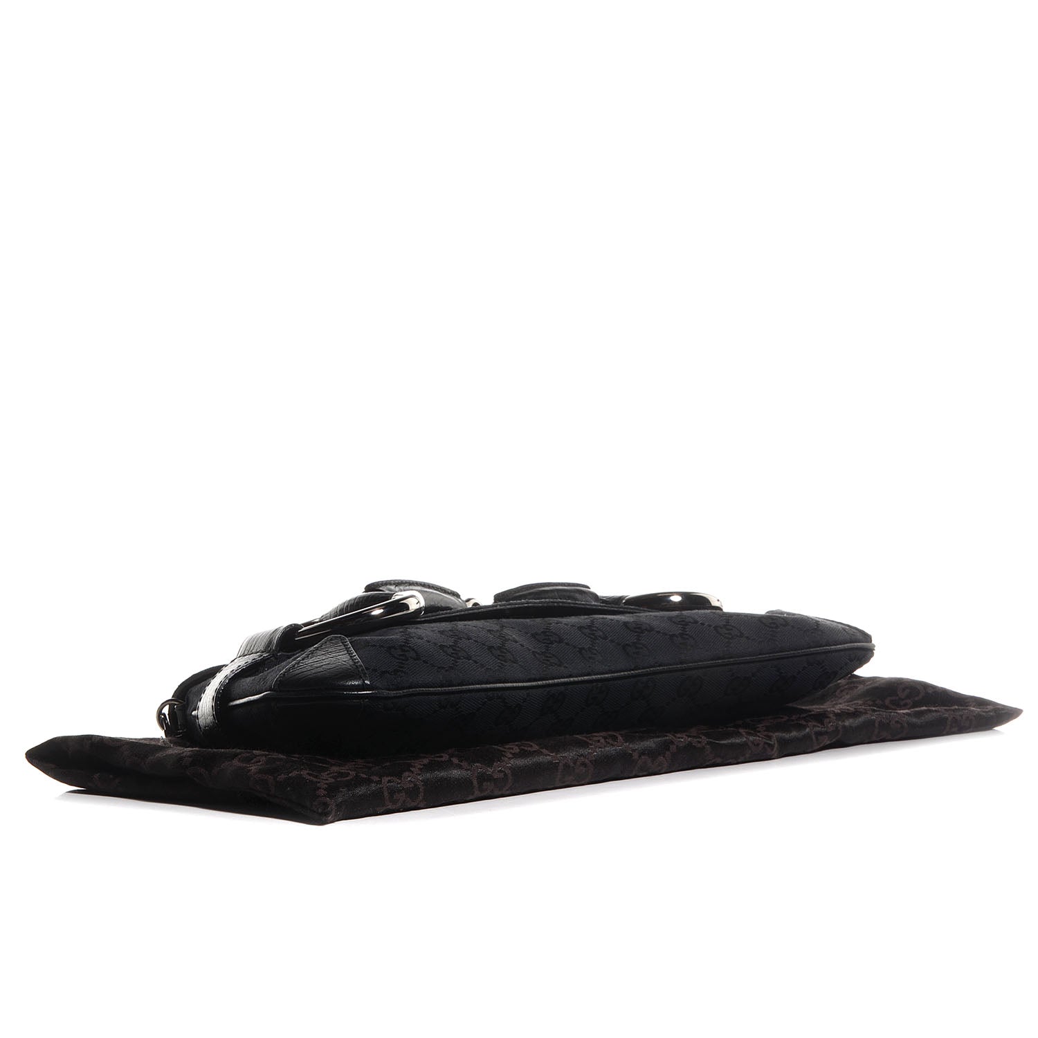 Gucci Monogram Horsebit Clutch Black 4 of 7