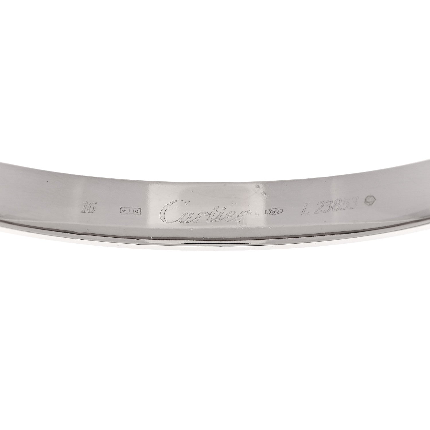 Cartier 18K White Gold LOVE Bracelet 16 7 of 8
