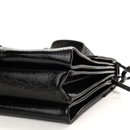 Valentino Garavani Textured Patent Calfskin Medium Vring Shoulder Bag Black 9 of 11