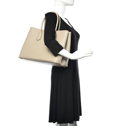 Prada Saffiano Cuir Medium Double Bag Pomice 2 of 13