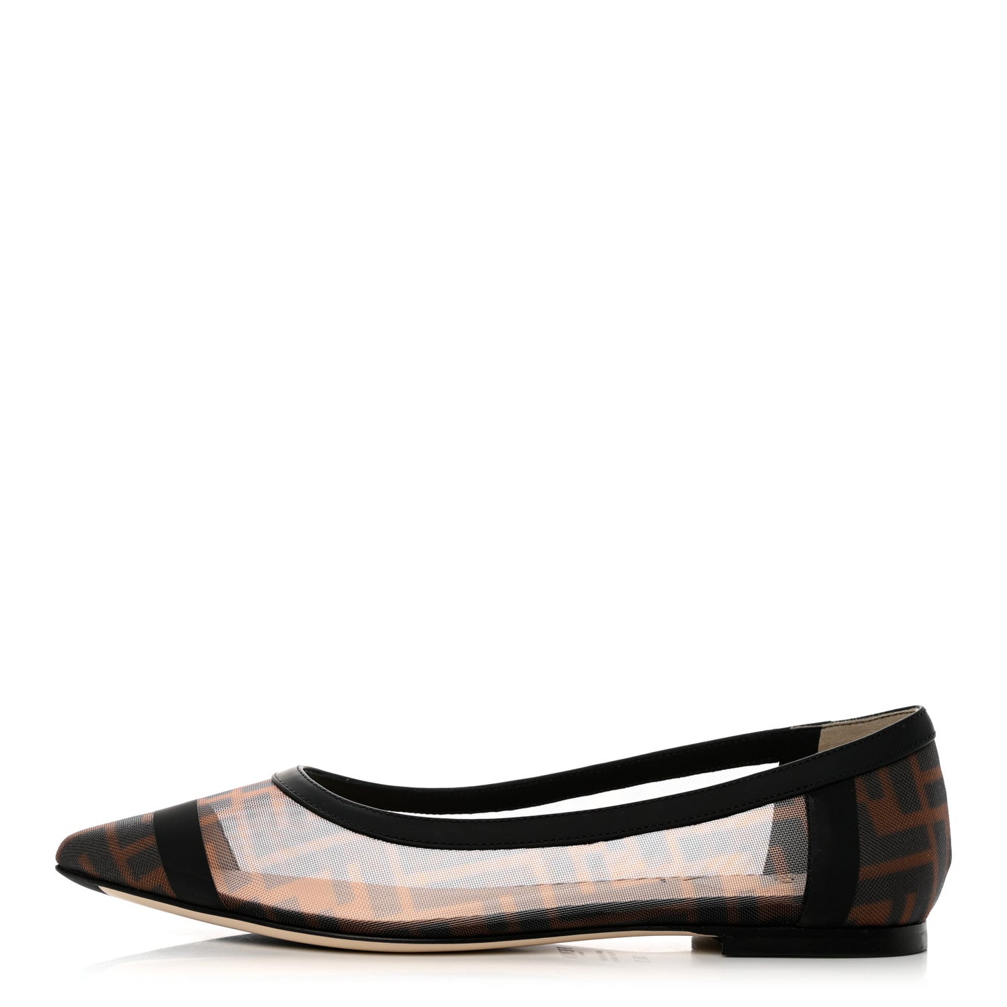 Mesh FF Skimmer Ballerina Flats 38 Tobacco Moro Black