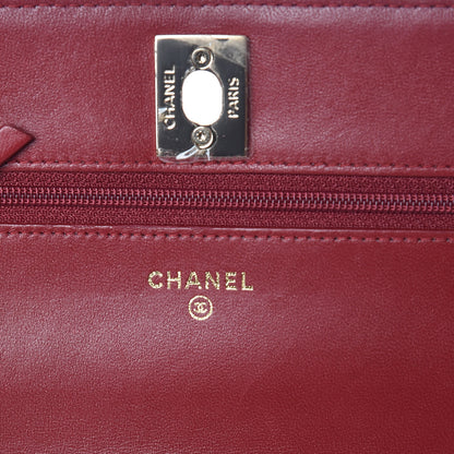 Chanel Lambskin Quilted Trendy CC Wallet On Chain WOC Dark Red 6 of 14