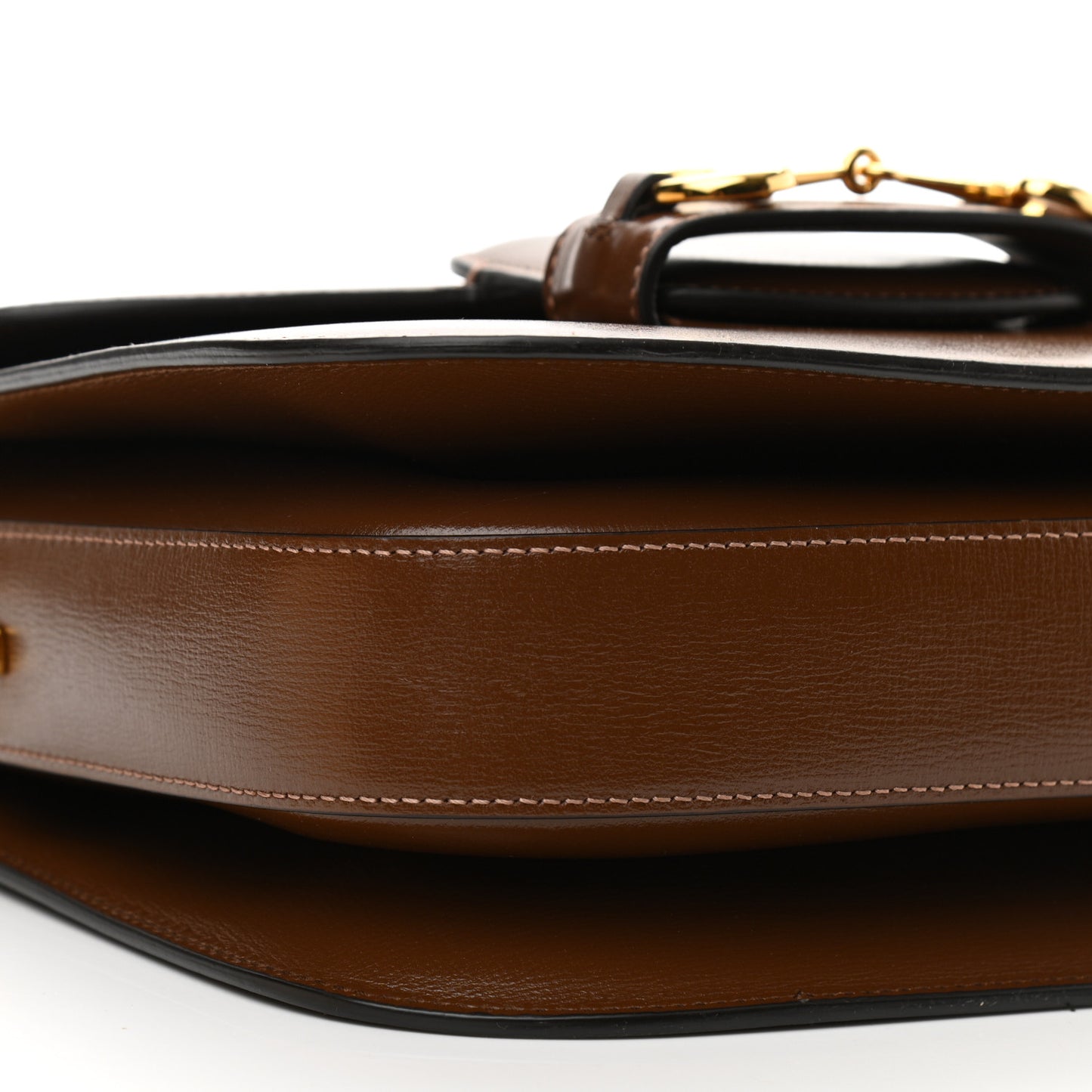 Azalea Calfskin Horsebit 1955 Shoulder Bag Brown Sugar