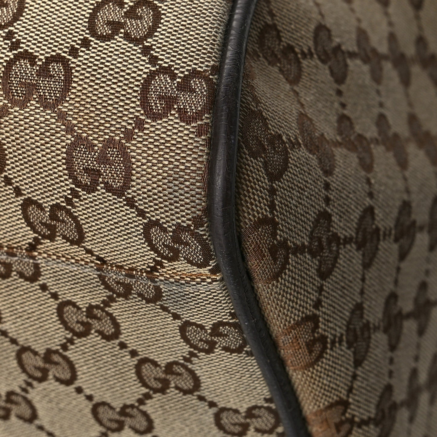 GG Monogram Web Large Collapsible Carry On Duffle Beige Brown