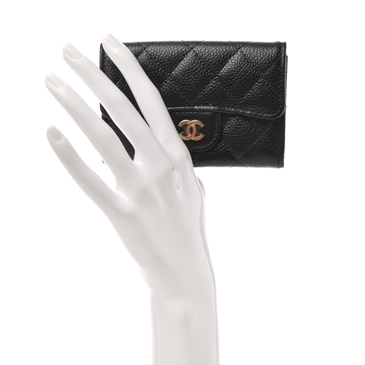 Chanel Caviar Quilted Flap Card Holder Wallet Black 2 of 8