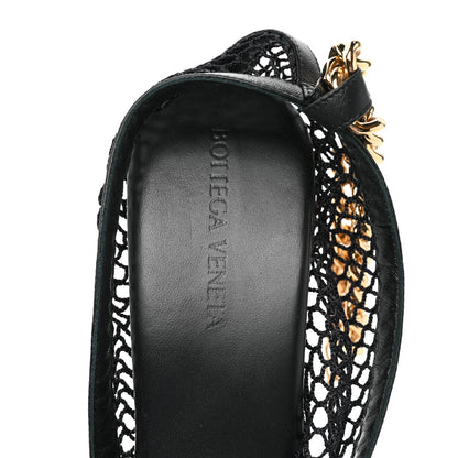 Bottega Veneta Mesh Calfskin Chain Stretch Pumps 39 Black 7 of 8