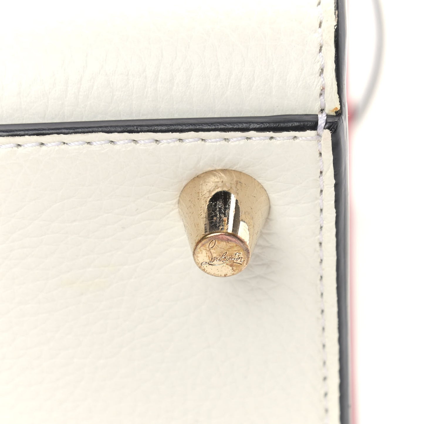 Calfskin Patent Studded Small Paloma White
