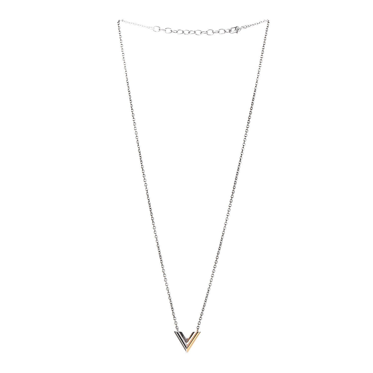 Louis Vuitton Essential V Necklace Silver 3 of 4