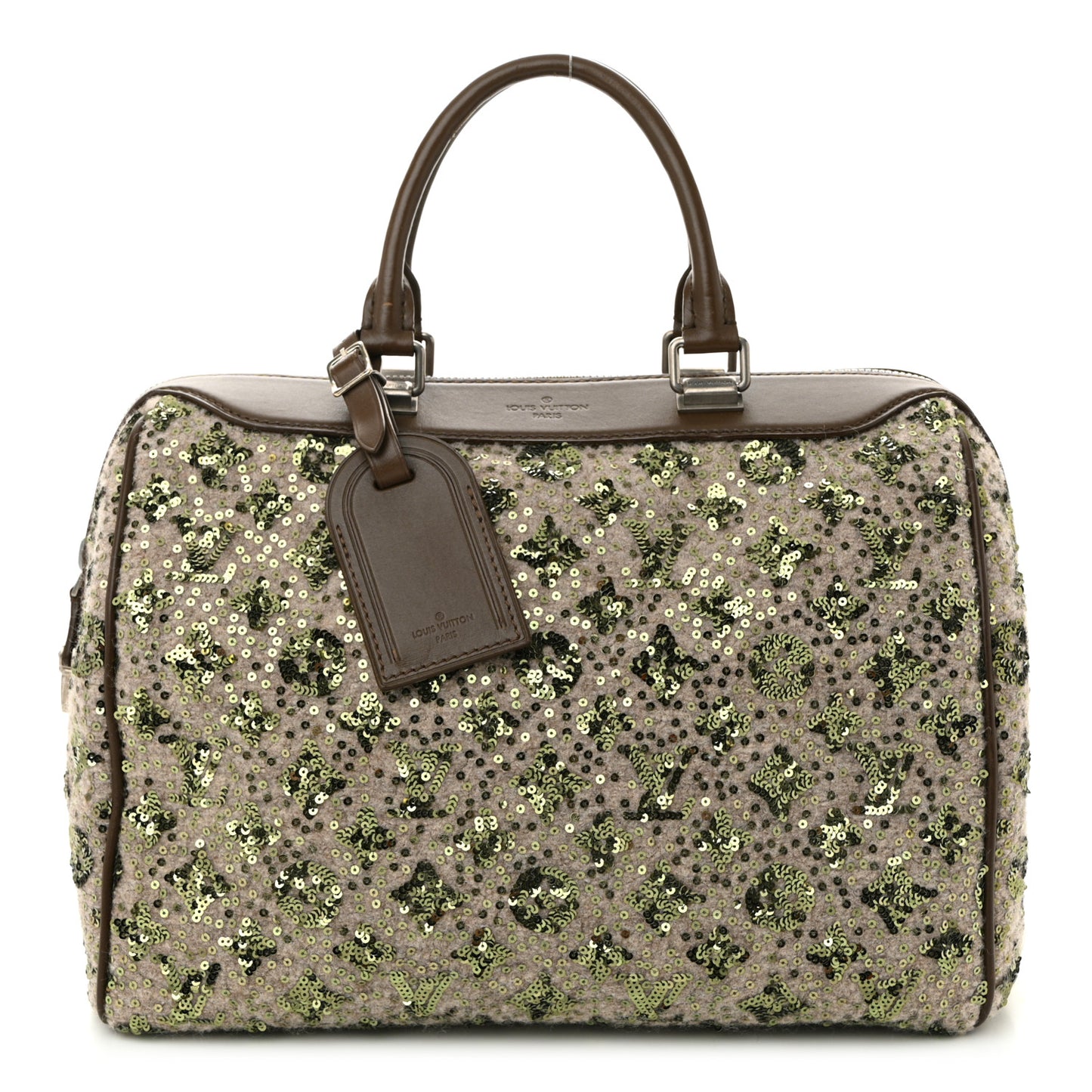 Sequin Monogram Sunshine Express Speedy Kaki