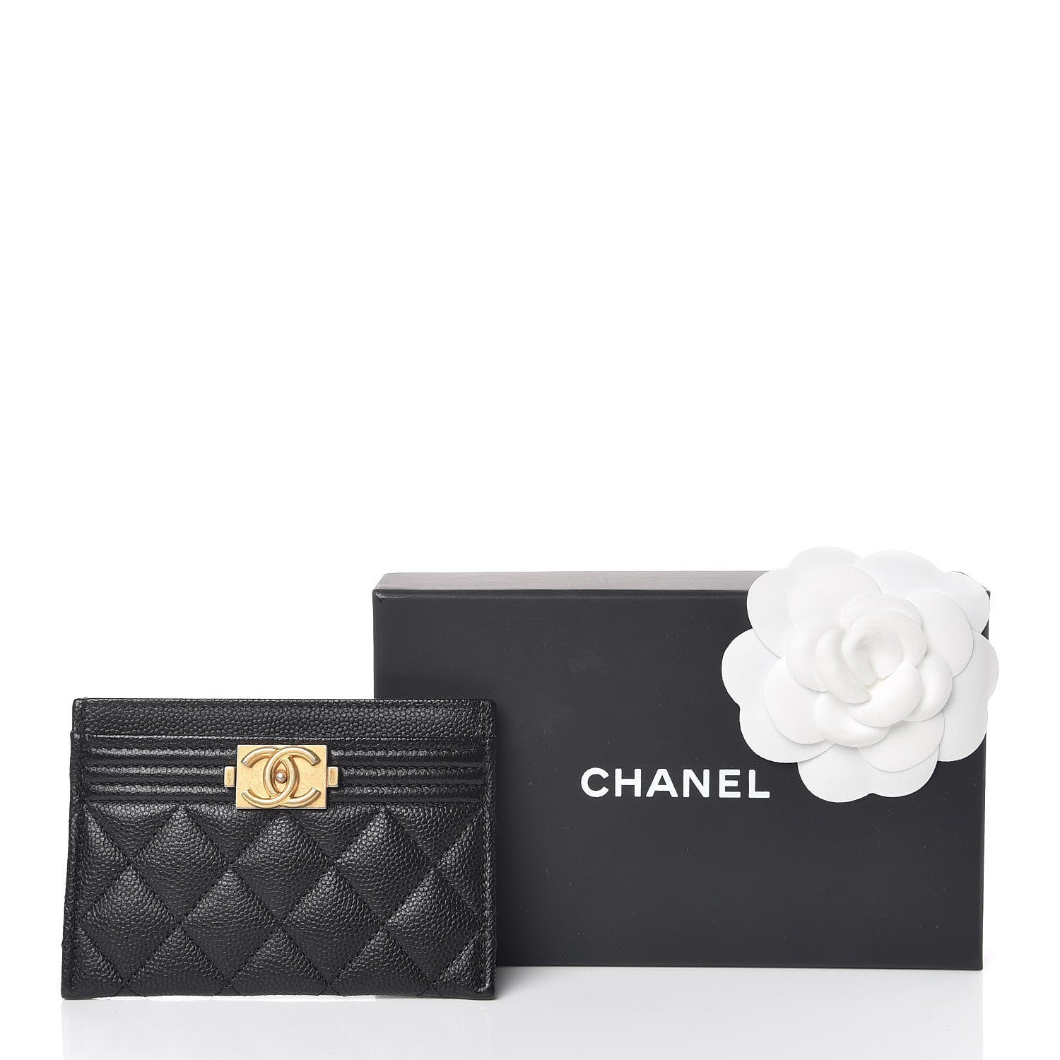 Chanel Caviar Quilted Boy Card Holder Black 9 of 9