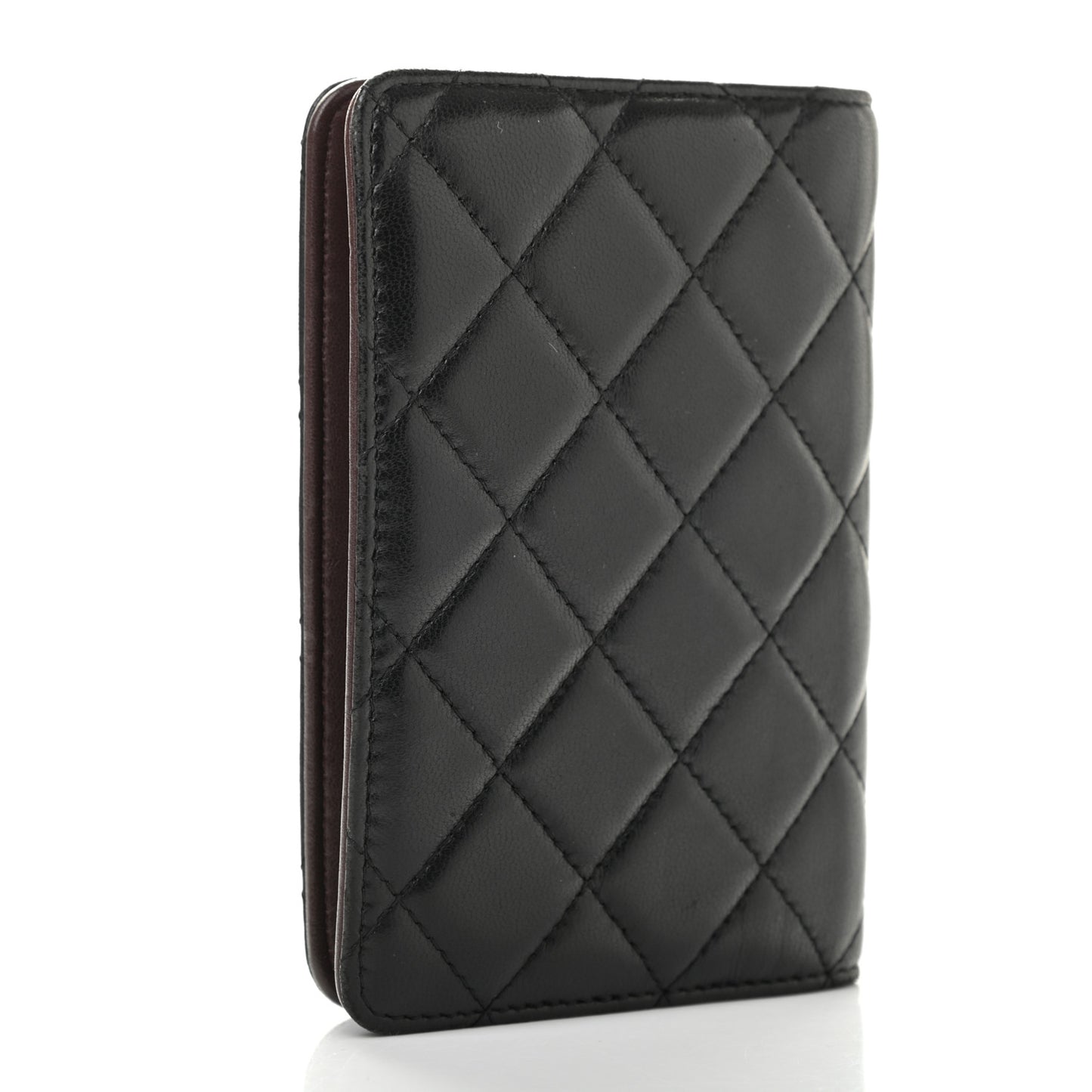 Lambskin Quilted Small Agenda Cover Black