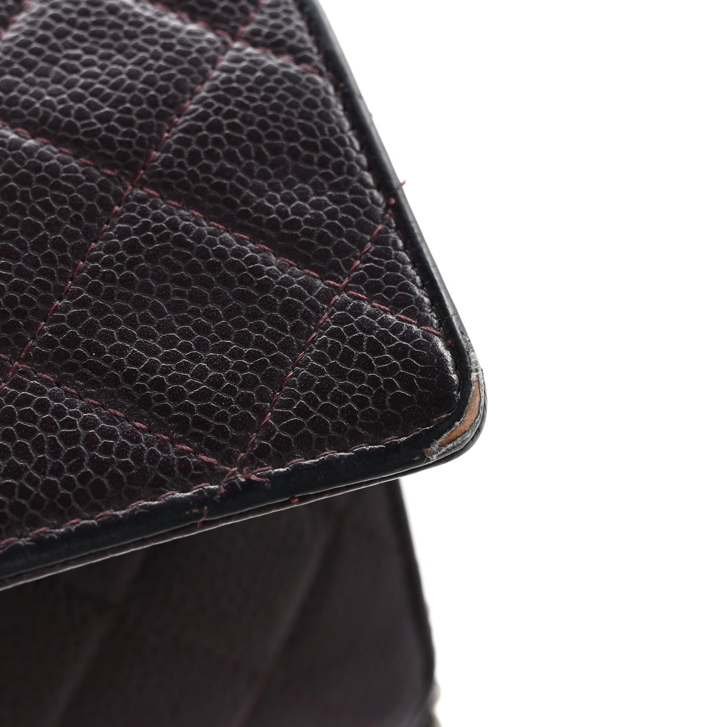 Chanel Caviar Quilted Wallet on Chain WOC Burgundy 12 of 14