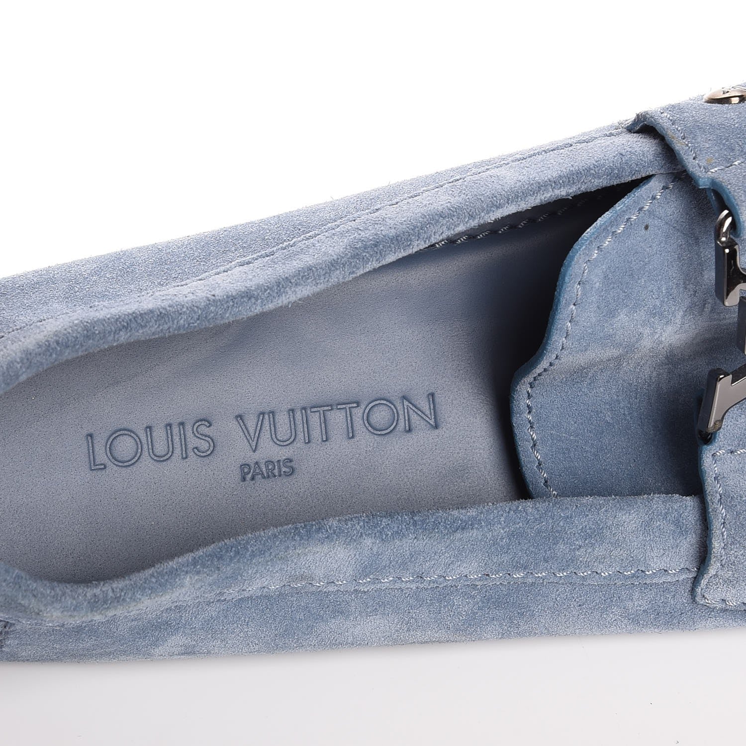 Louis Vuitton Mens Suede Monte Carlo Loafers 9 Blue 9 of 11