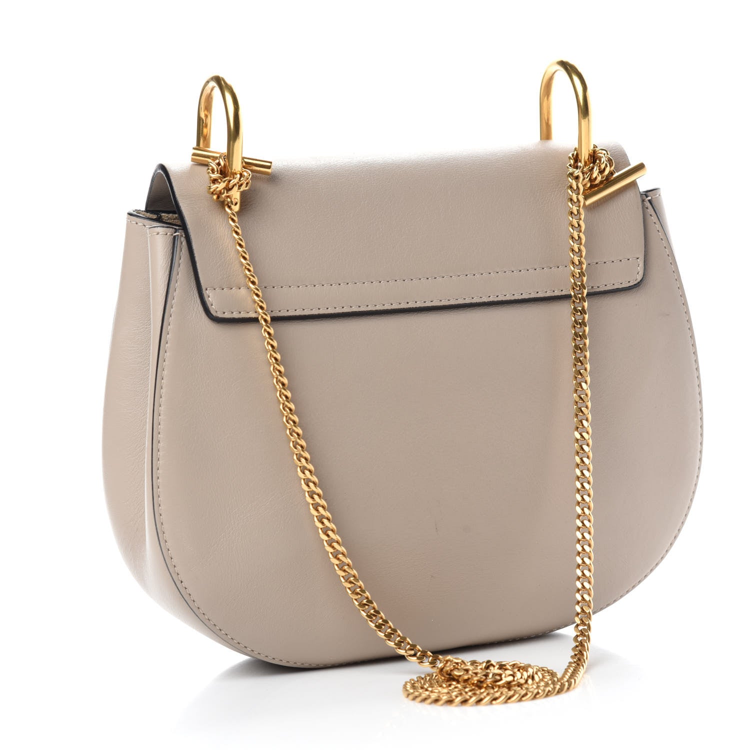 Chloe Suede Calfskin Striped Patchwork Drew Shoulder Bag Grey Multicolor 3 of 12