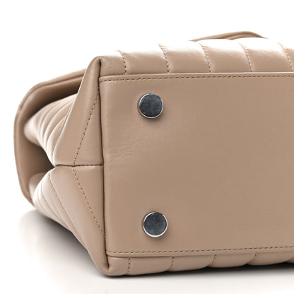 Saint Laurent Calfskin Y Quilted Monogram Medium Loulou Satchel Dark Beige 8 of 9