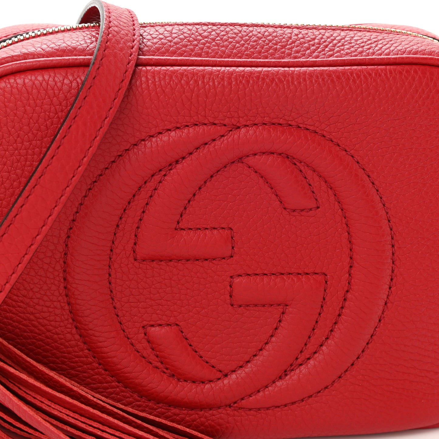 Pebbled Calfskin Small Soho Disco Bag Tabasco Red