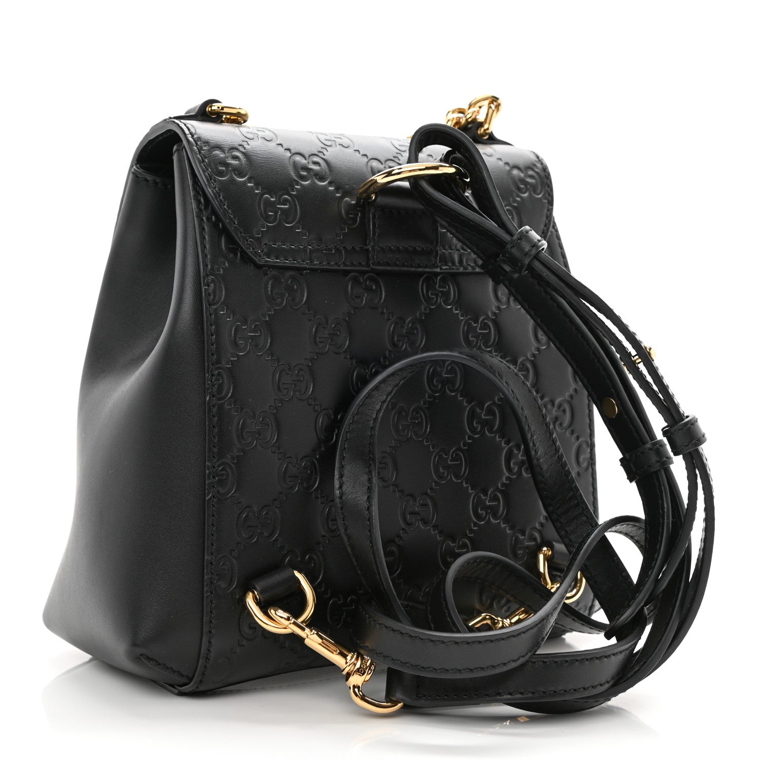Gucci Guccissima Signature Padlock Backpack Black 4 of 9