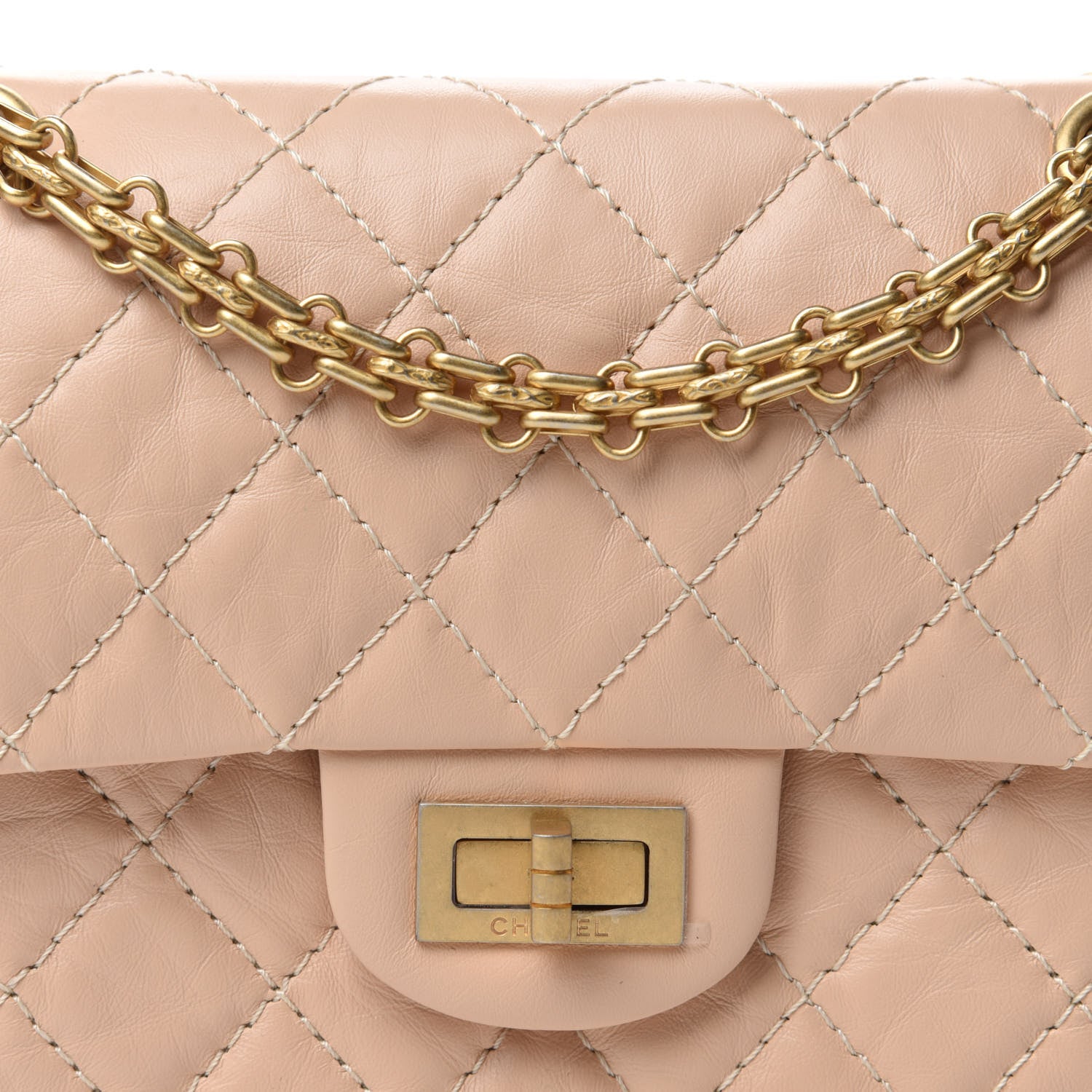 Chanel Aged Calfskin Quilted 2.55 Reissue Mini Flap Beige 10 of 11