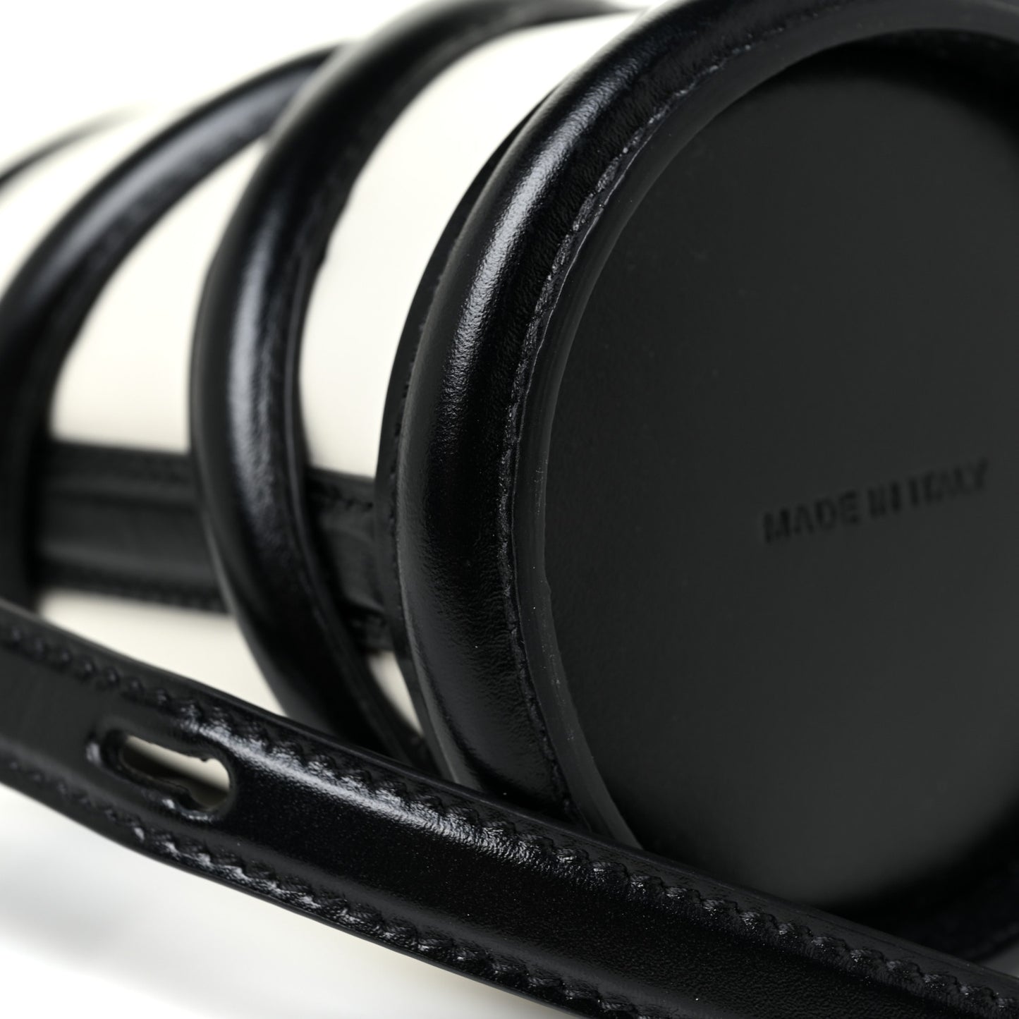 Calfskin Mini Curve Bucket Bag Black White