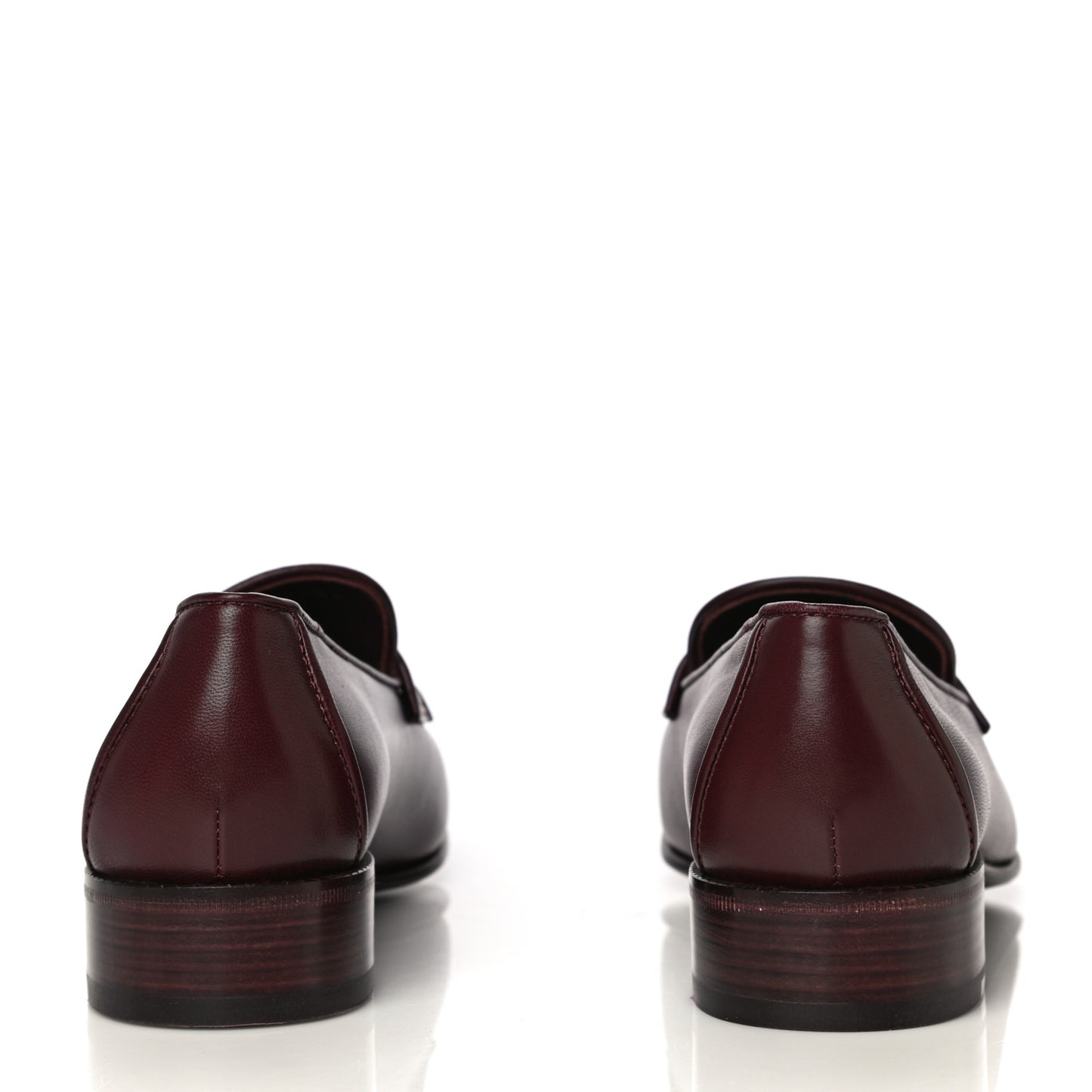 Lambskin Quilted Womens CC Loafers 38.5 Burgundy