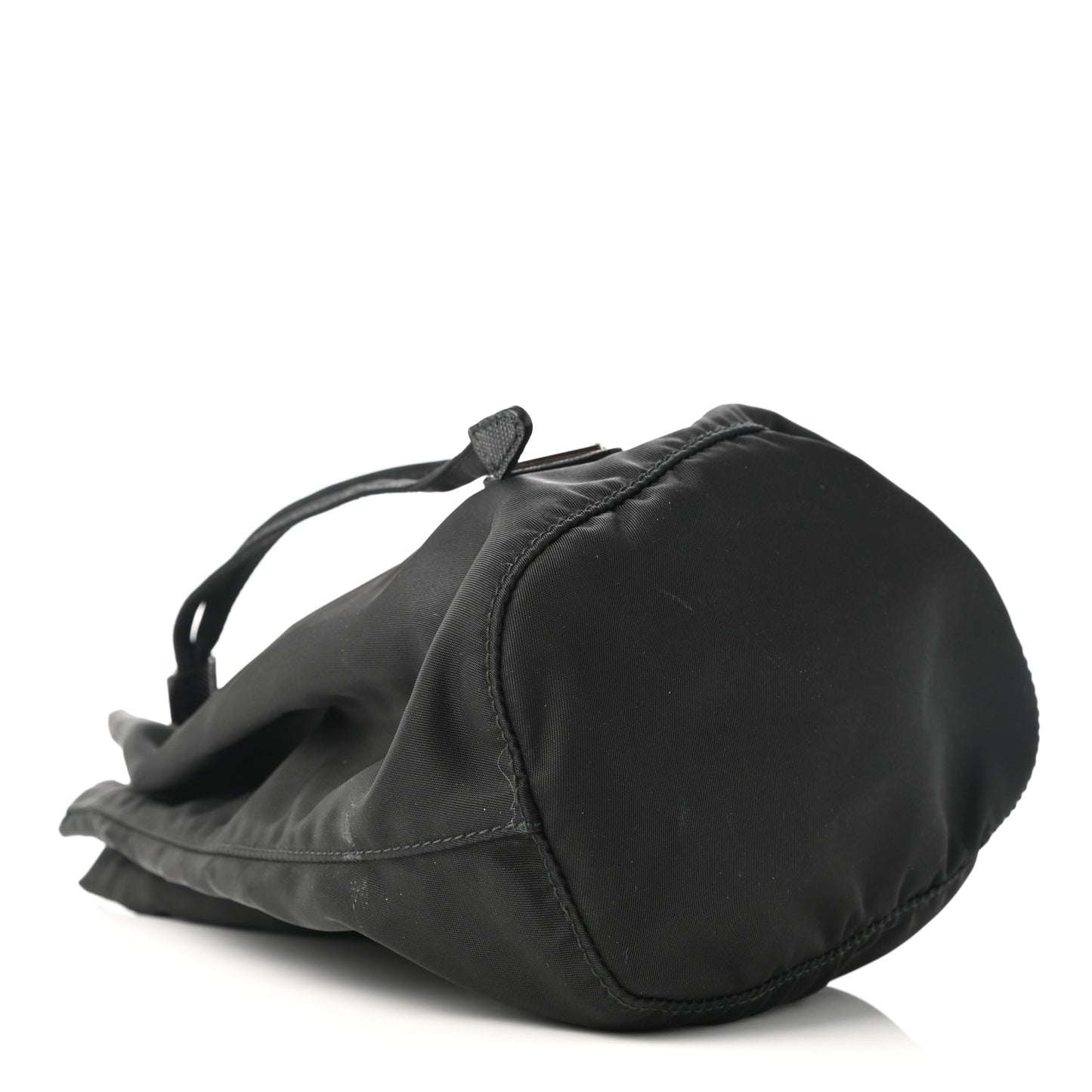 Saffiano Tessuto Nylon Vela Bucket Wristlet Black
