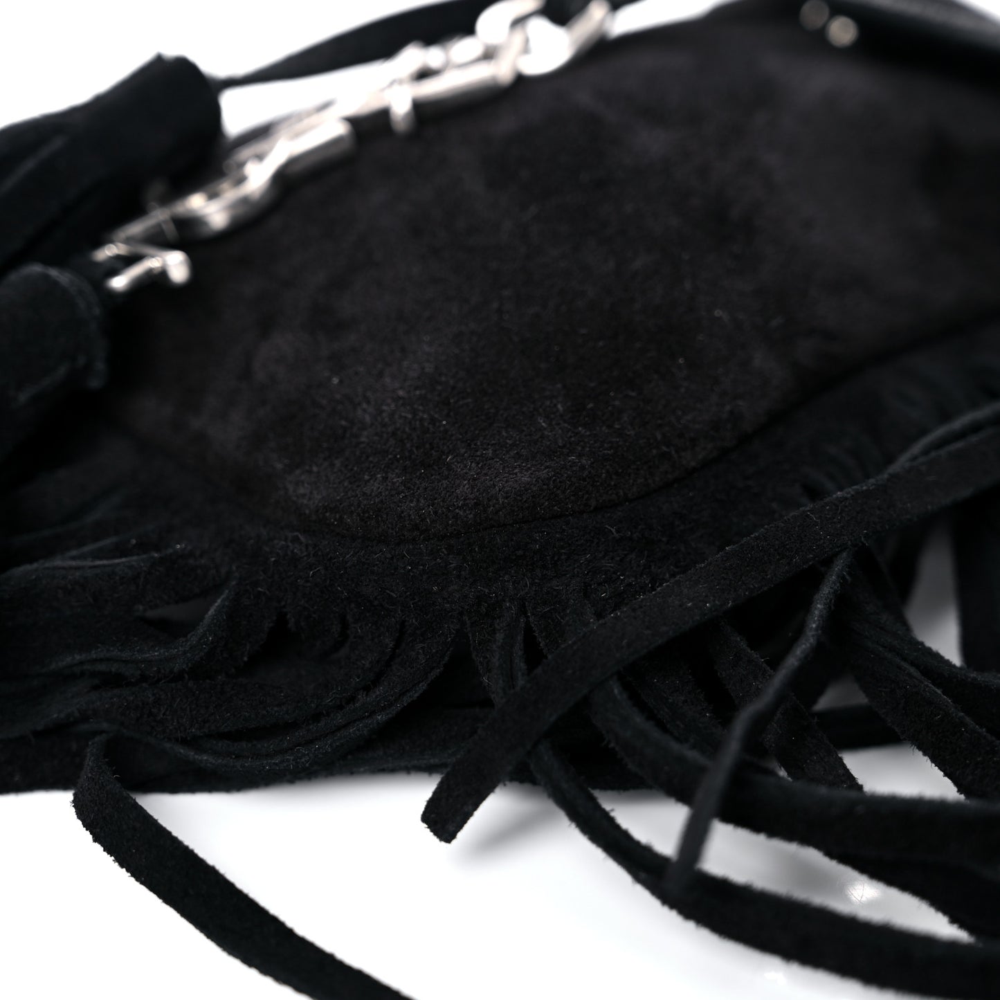 Suede Fringe Toy Monogram Anita Crossbody Bag Black