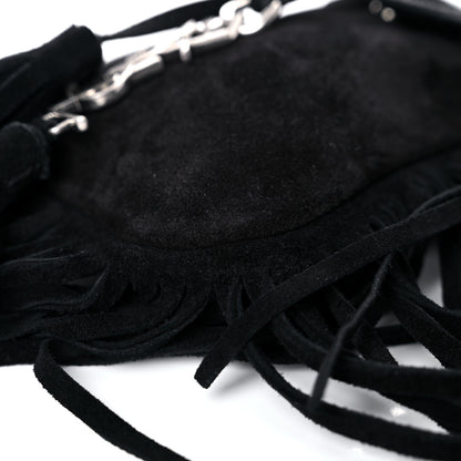 Saint Laurent Suede Fringe Toy Monogram Anita Crossbody Bag Black 9 of 12