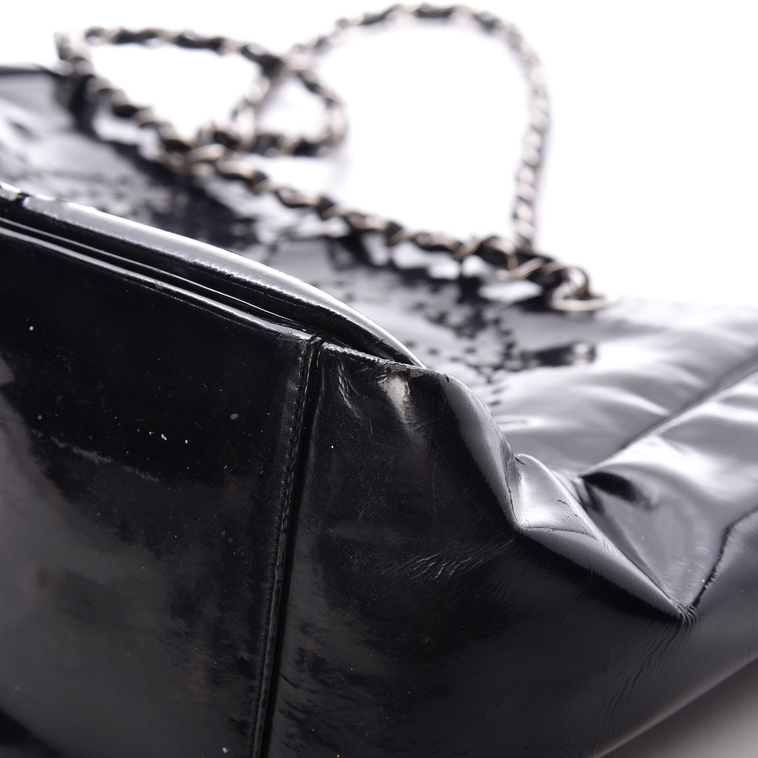 Chanel Patent Perforated CC Tote Black 15 of 16
