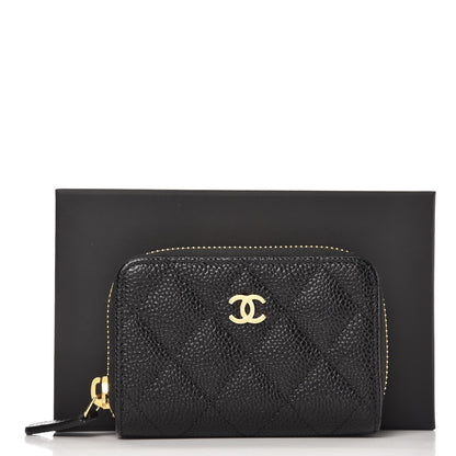 Chanel Caviar Quilted Zip Coin Purse Black 8 of 8